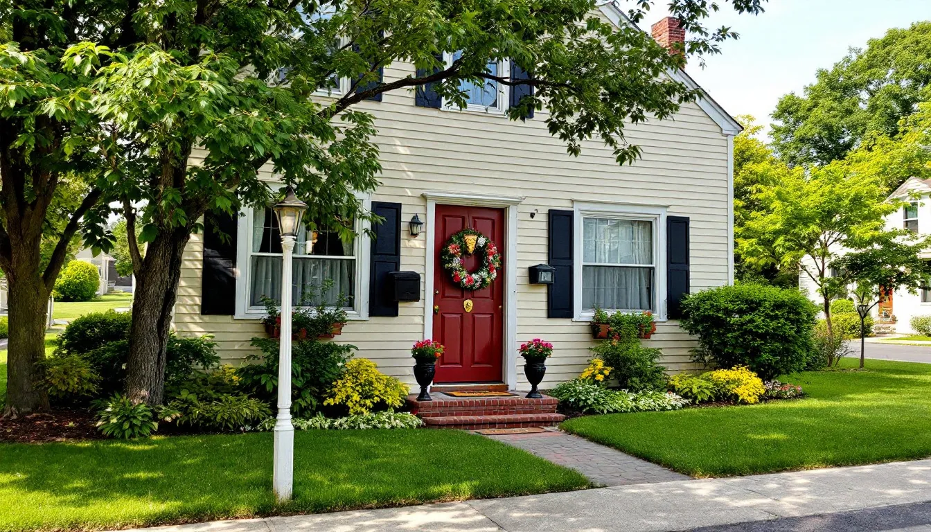 In the image, a charming suburban home is depicted, surrounded by well-maintained lawns and trees, representing a typical neighborhood where families reside. The scene evokes a sense of stability and comfort, often associated with the responsibilities of regular mortgage payments and the potential concerns of mortgage debt.
