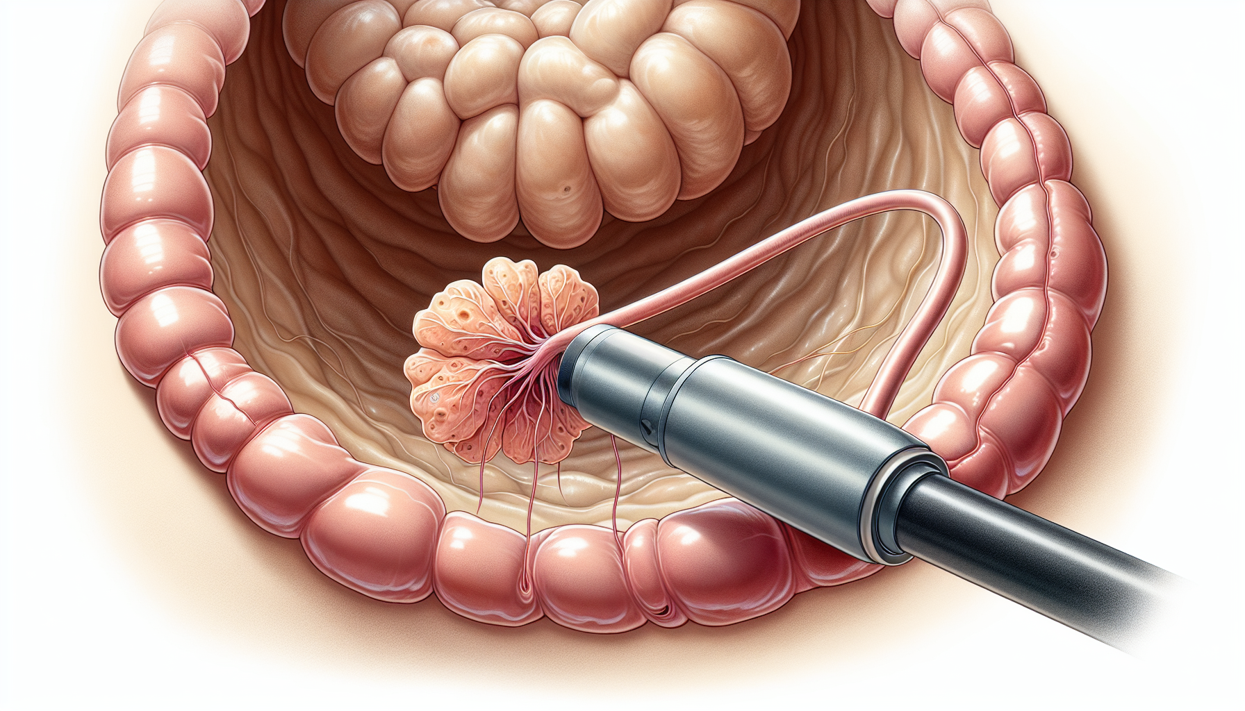 Illustration of polypectomy technique