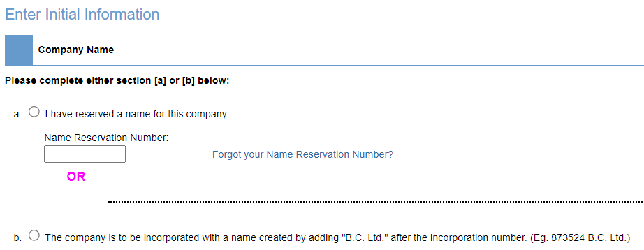 Registering a Corporation in BC