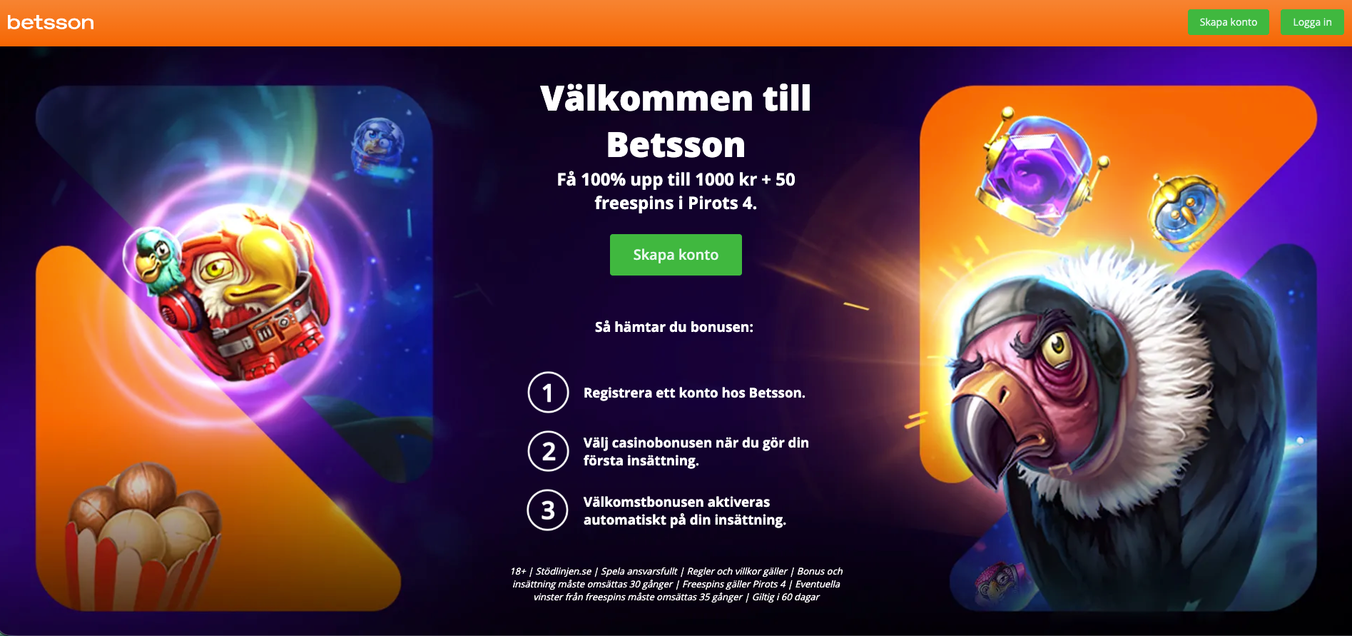 Betsson casino bonus