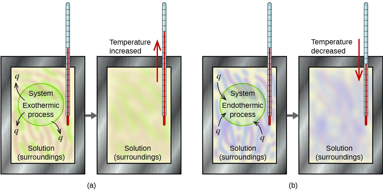 Illustration of heat loss in a calorimeter