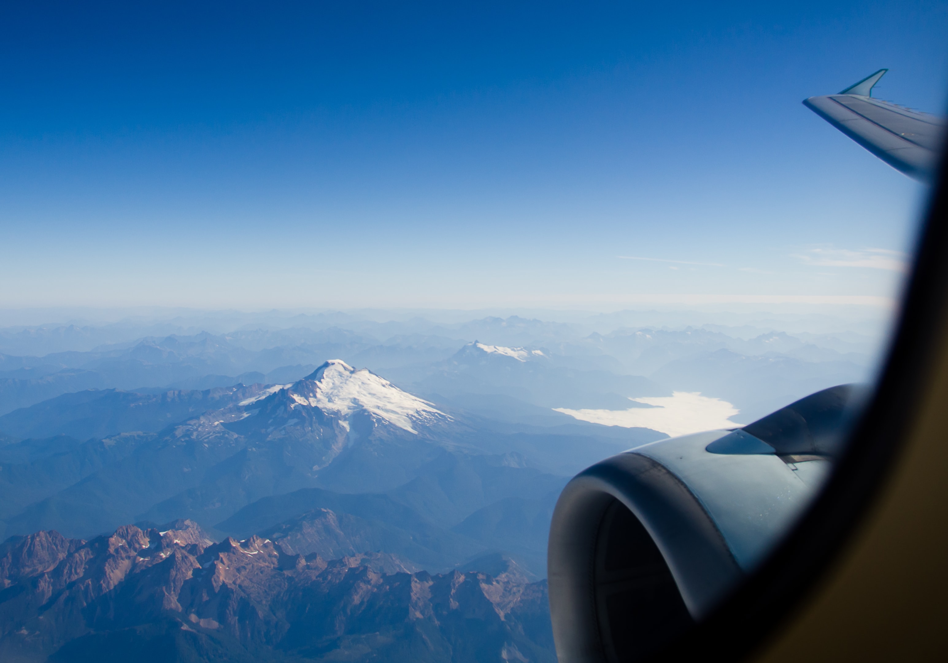 mountain view from airplane