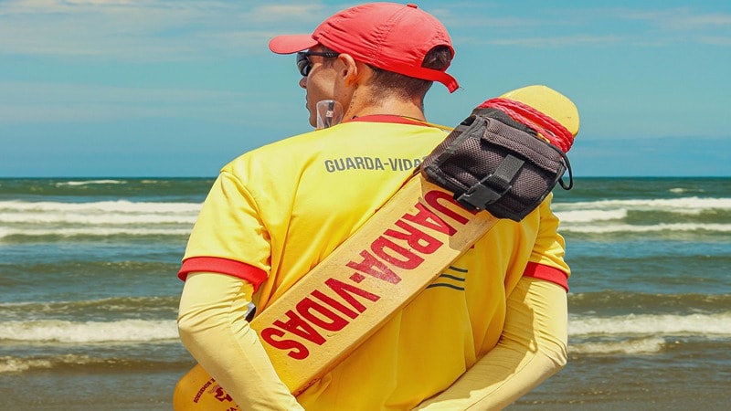 Rescue Tube Lifeguard Observing Swimmers