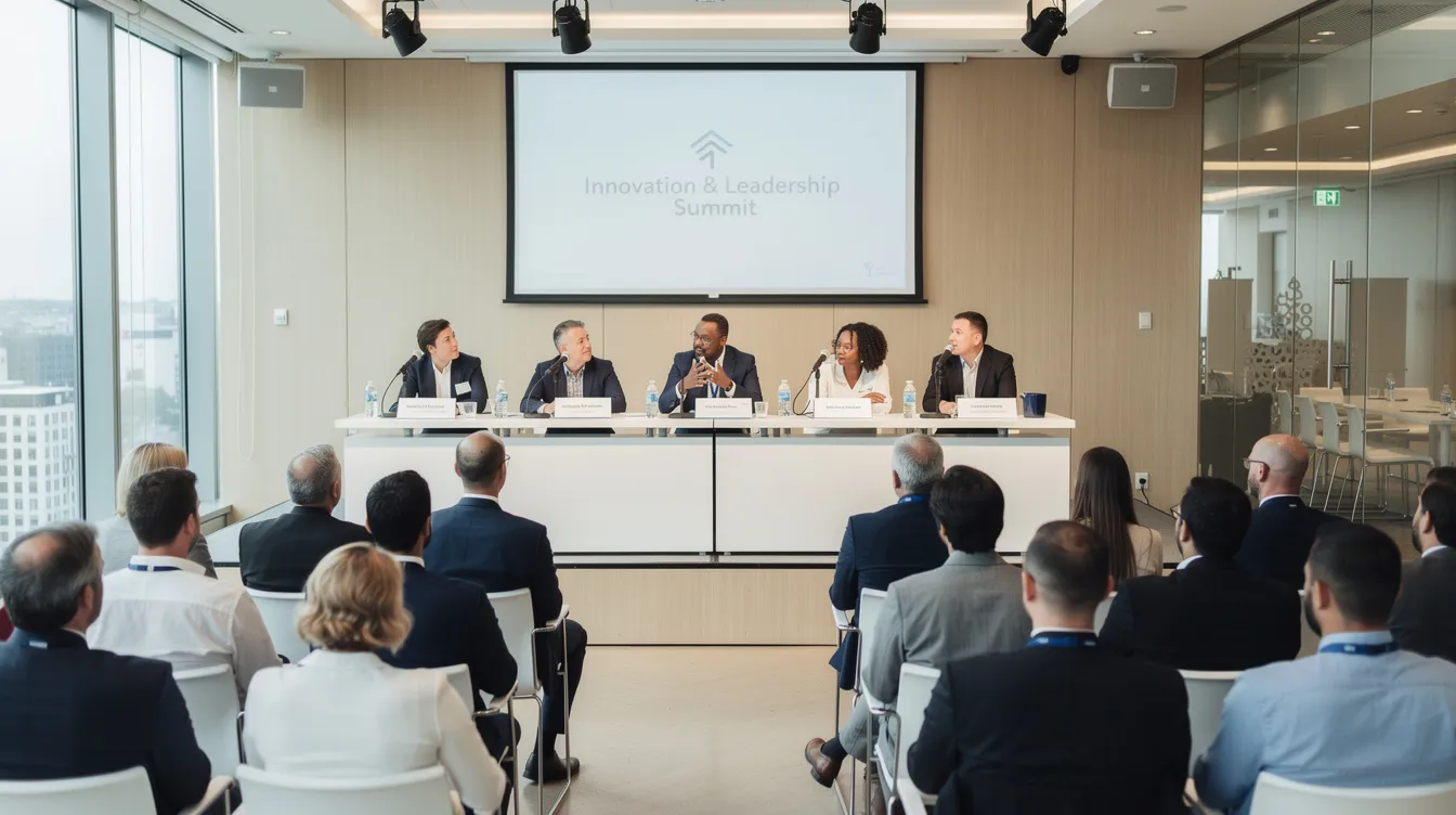 Conference panel discussion representing association expertise and authority building.