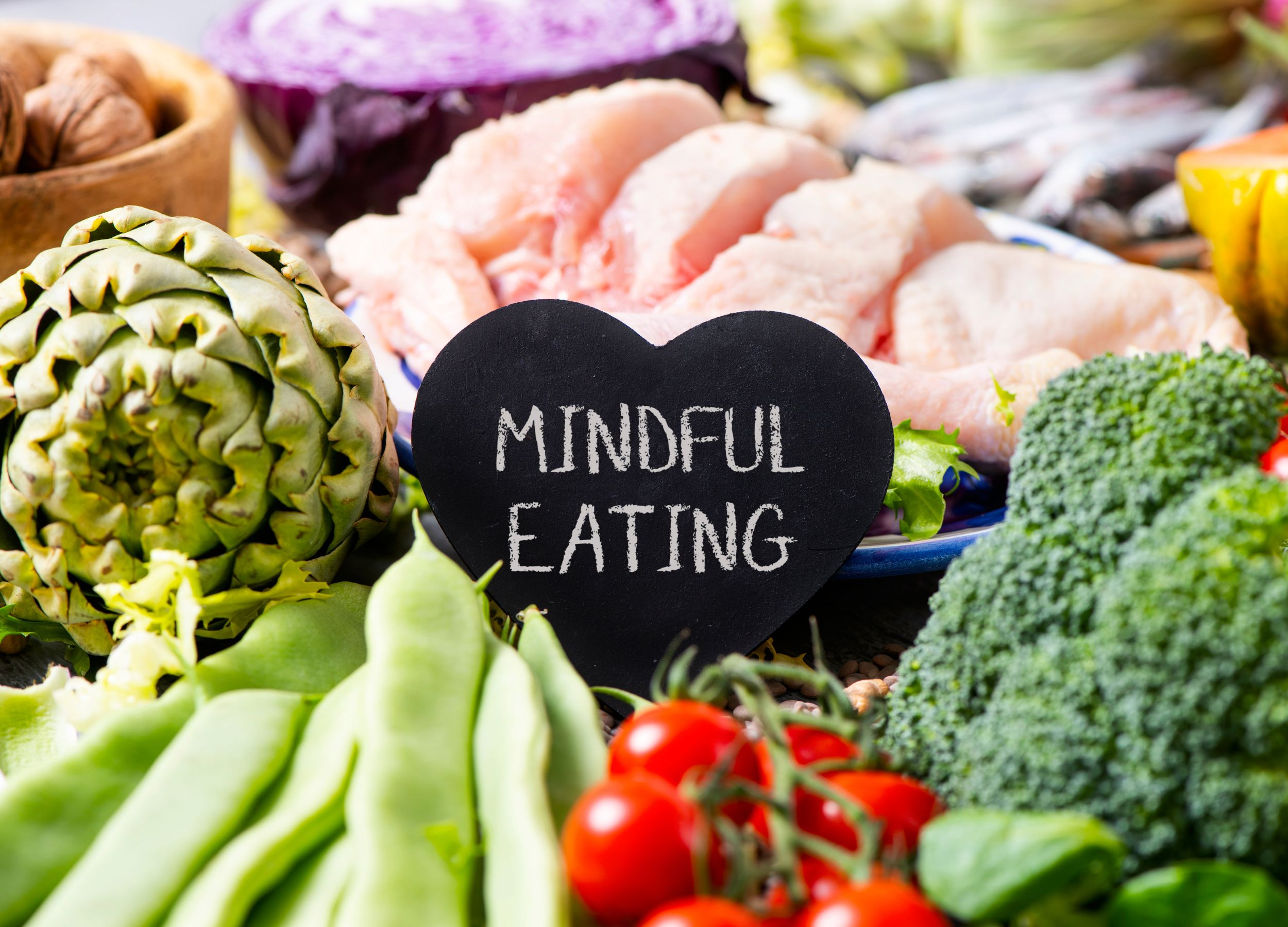 Mindful eating and portion control concept