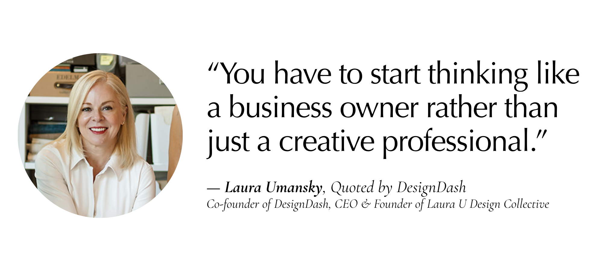 typed quote with a headshot bubble