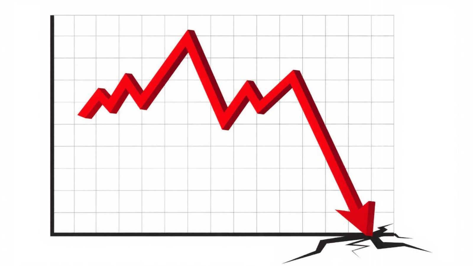 Red arrow crashes through a grid, showing how poor telecom netwrok oversight can lead to major risk and data security issues.
