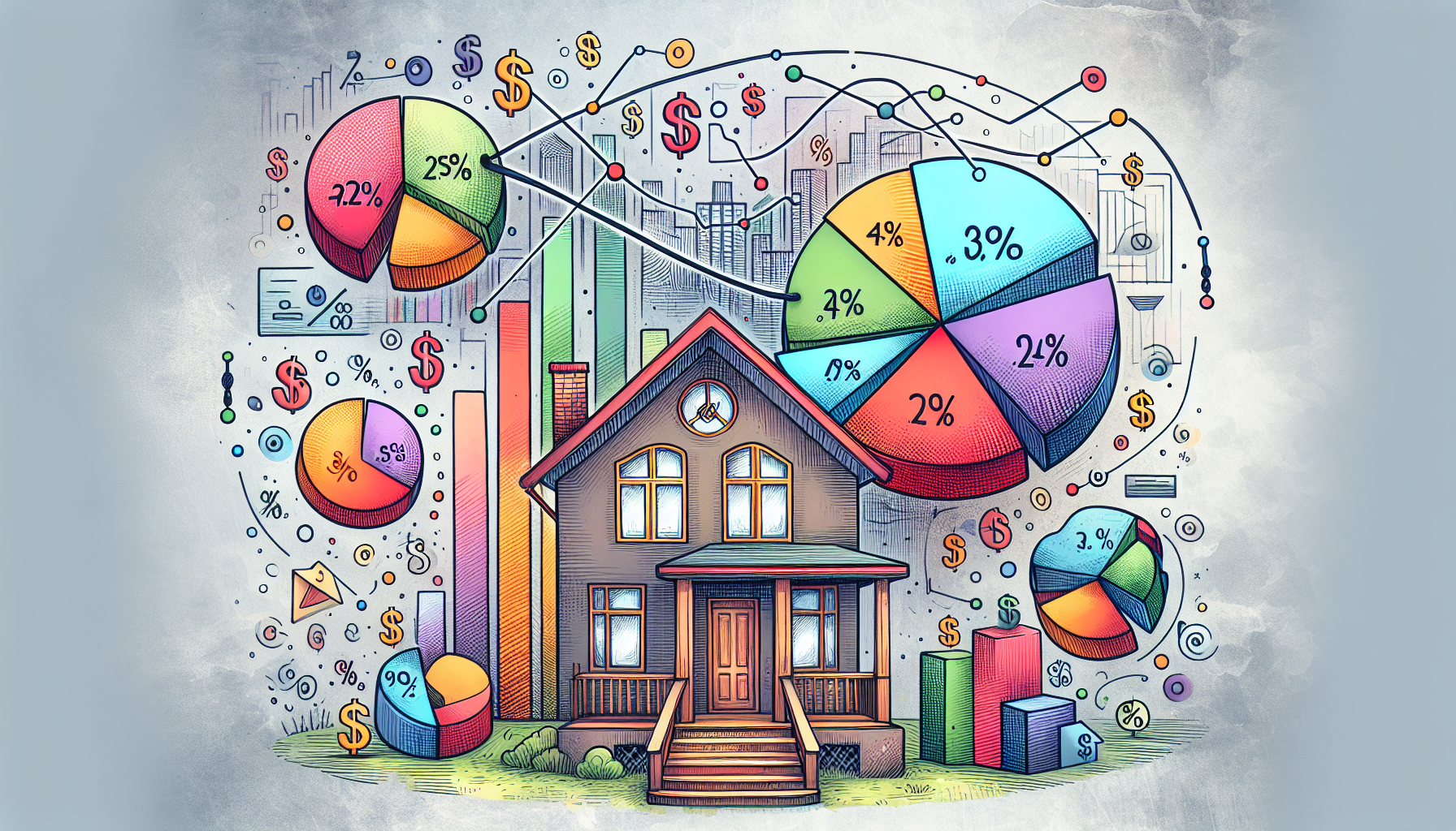 A visual representation of real estate agent commissions and costs associated with selling a house.