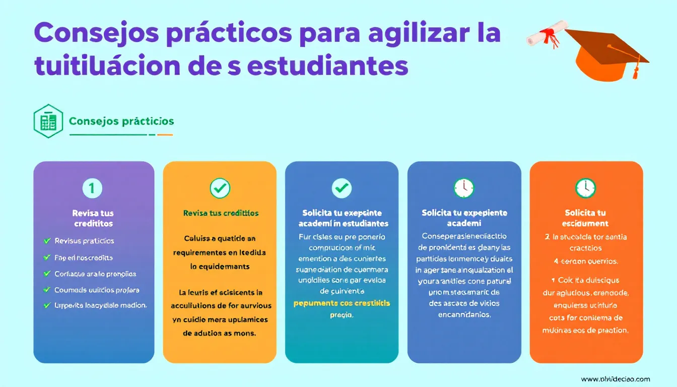 Consejos prácticos para agilizar la titulación de estudiantes.