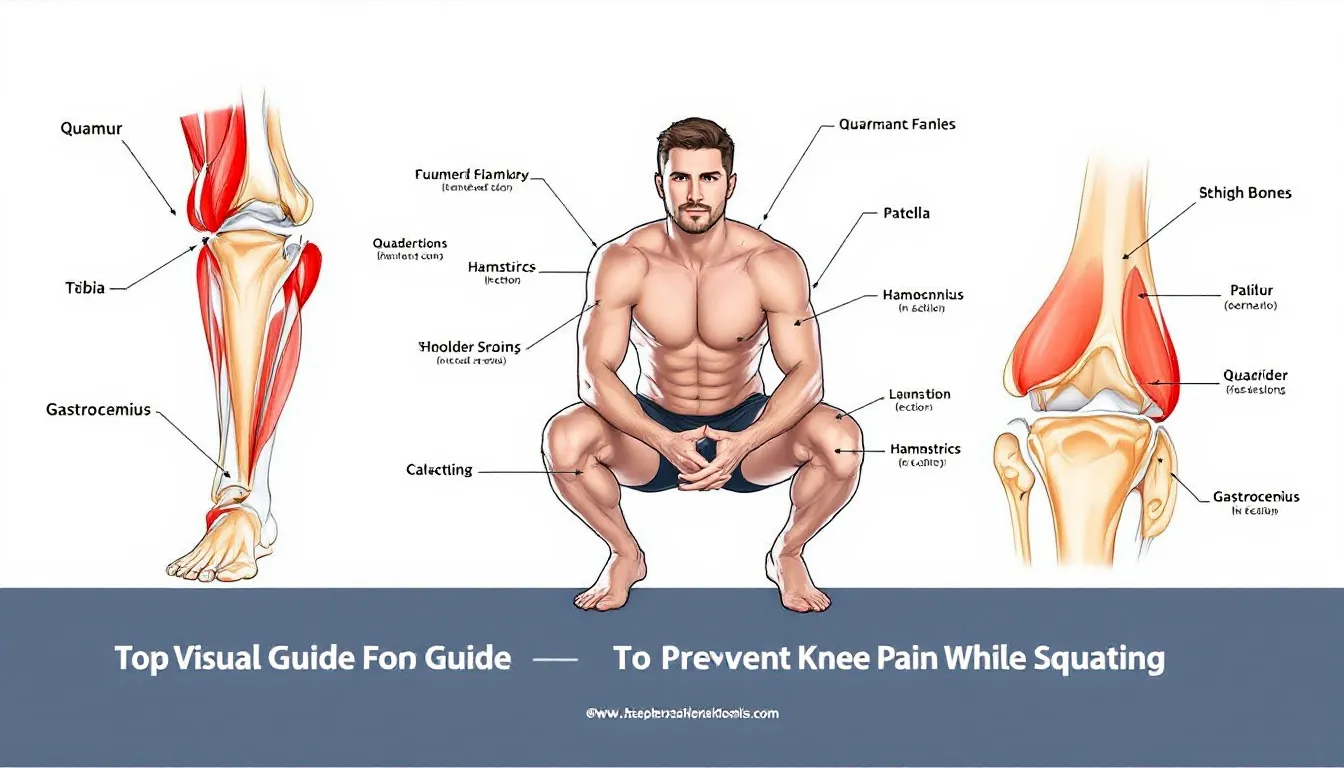 Top Ways to Relieve Knee Pain When Squatting: Causes and Solutions A visual guide to preventing knee pain while squatting.