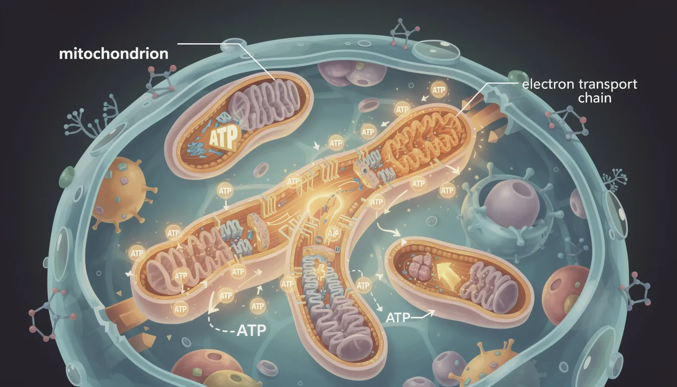 The image features a stylized illustration of a human cell, prominently displaying mitochondria and the processes involved in cellular energy production. This depiction highlights the significance of nicotinamide mononucleotide (NMN) in supporting cellular health and improving metabolic function.