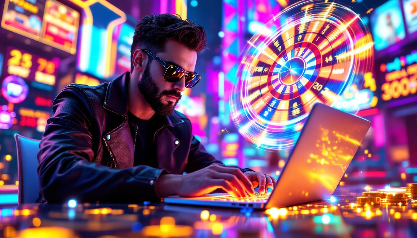 A user navigating a crypto gambling site to start playing.