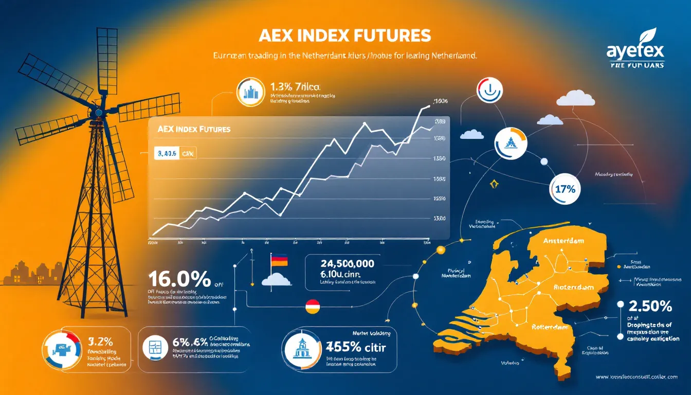 A visual representation of AEX Index Futures, highlighting its significance as the leading futures trading contract in the Netherlands.