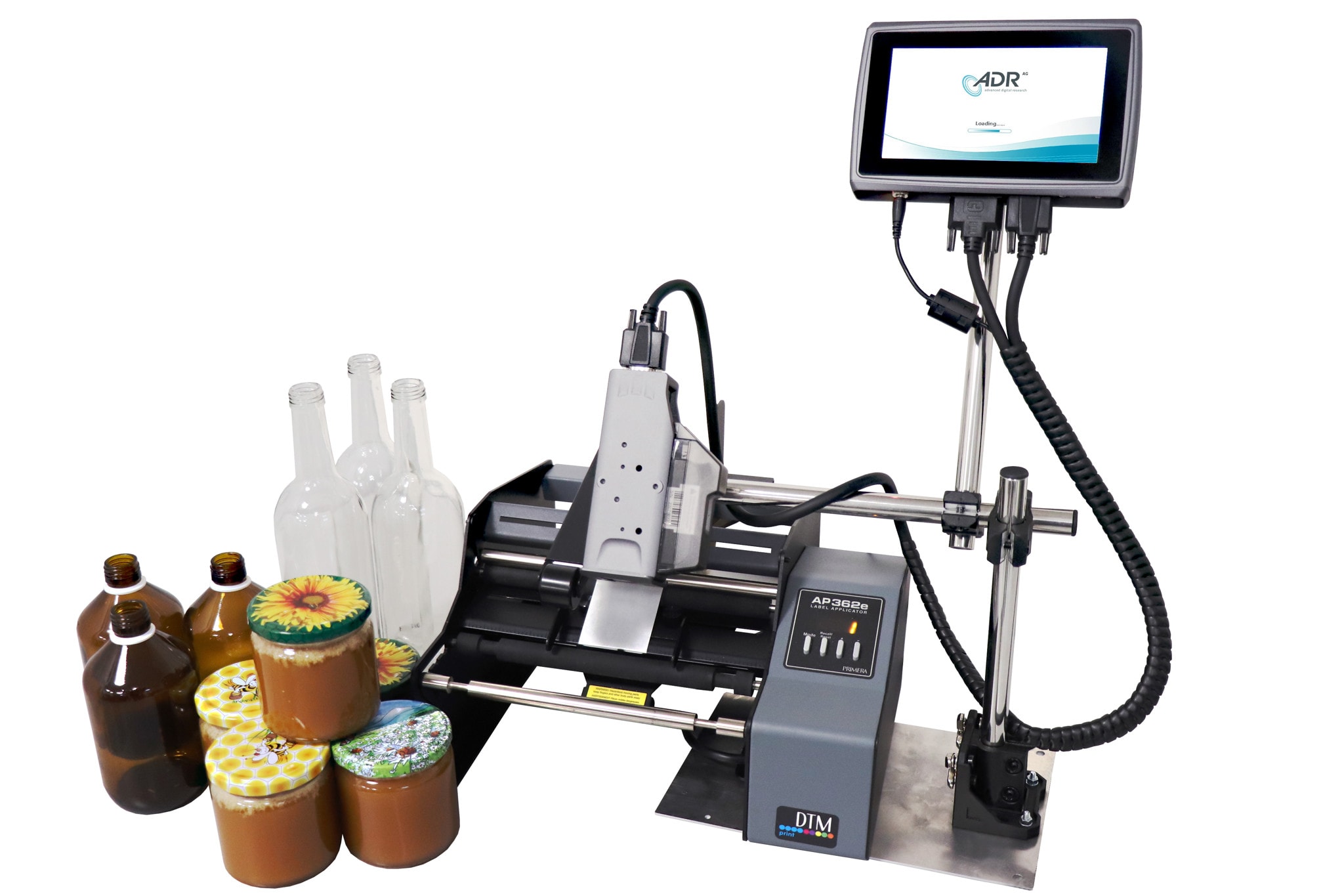 Halbautomatische Flaschenetikettiermaschine mit Drucker