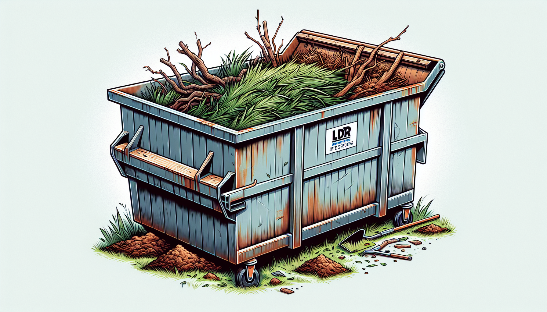 Yard waste dumpster for landscaping projects