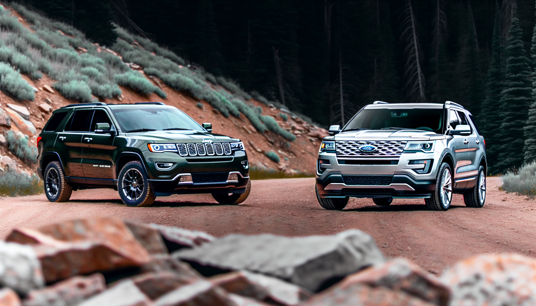 Rugged off-road heritage of Jeep Grand Cherokee and modern urban appeal of Ford Explorer