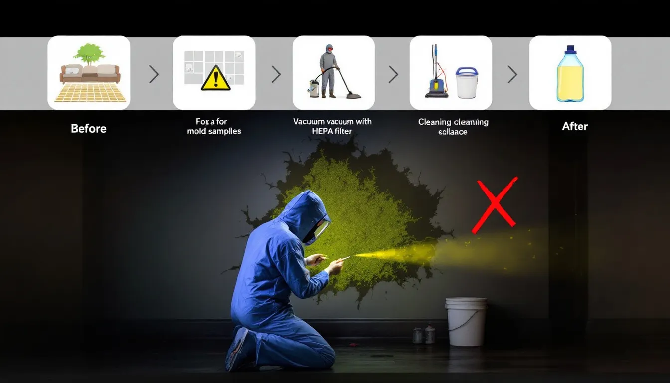 Handling mold-infested materials during a remediation process.