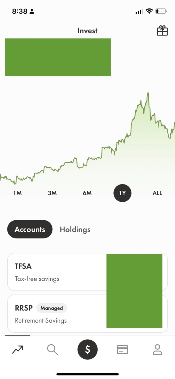 Wealthsimple Trade App Homepage