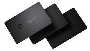 The image features a sleek modern cryptocurrency hardware wallet equipped with NFC technology, designed for secure crypto purchases and cold storage of digital assets. This wallet exemplifies top-tier security, making it an ideal choice for active traders looking to take advantage of crypto Black Friday deals.