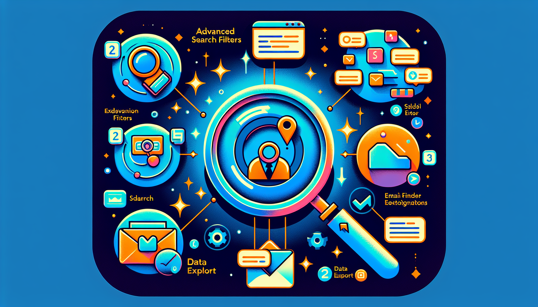 An infographic showing key features of LinkedIn Sales Navigator extensions.