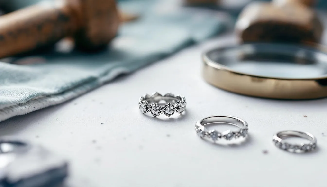 The image showcases a selection of beautifully crafted sterling silver engagement rings, featuring various styles such as round, pear-shaped, and princess cut designs, all designed for a perfect fit. Each ring sparkles with sustainable lab-grown diamonds and reflects timeless appeal, making them ideal choices for proposals to loved ones.