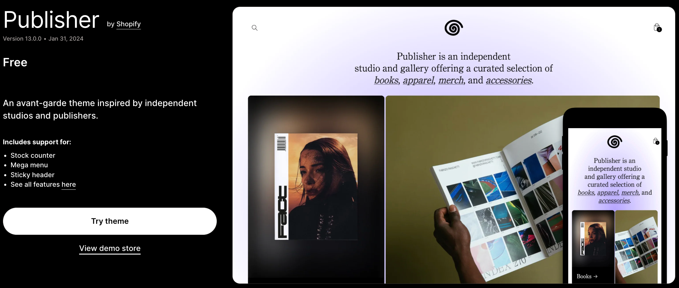 free shopify themes - publisher 