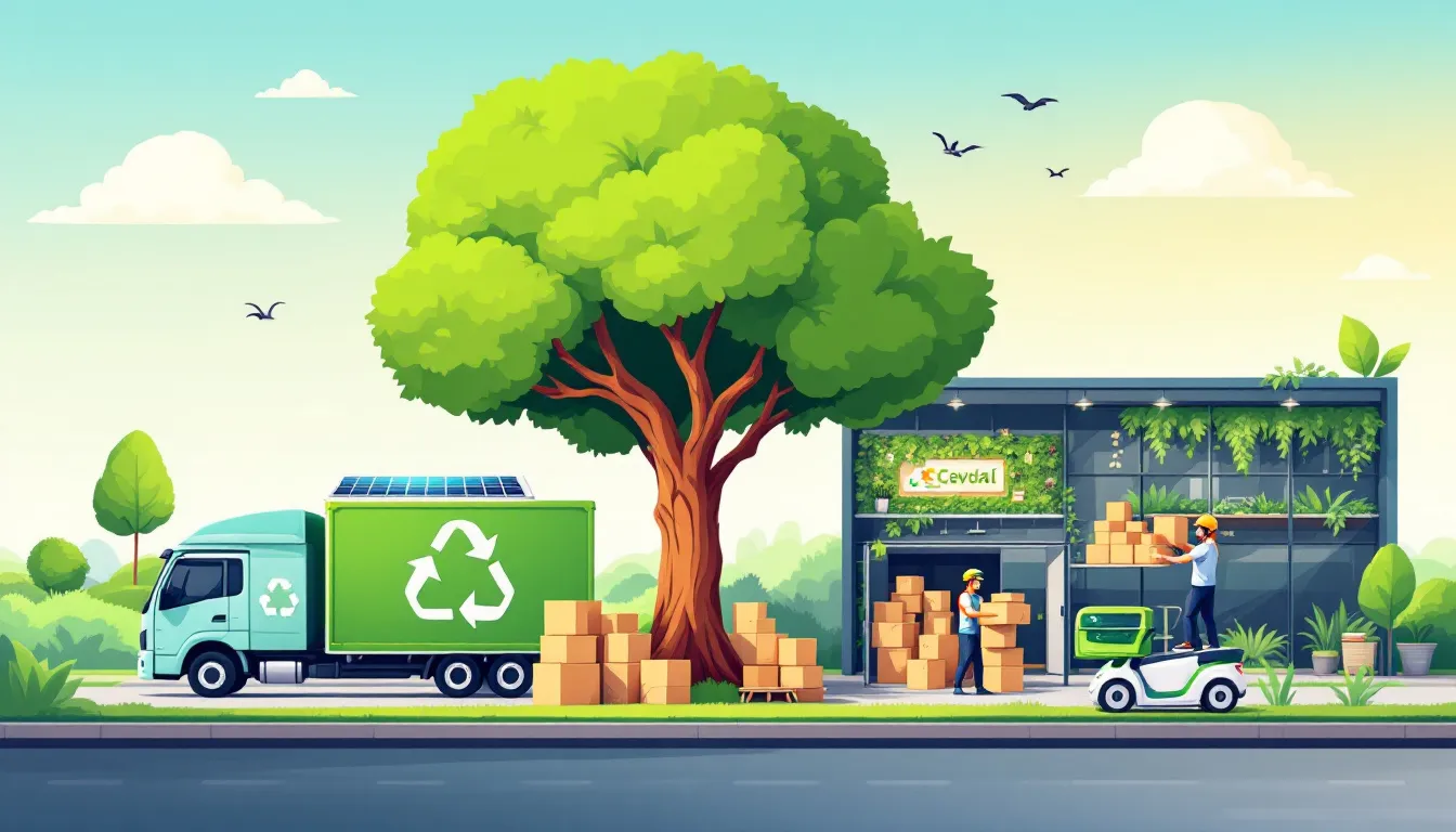 An eco-friendly office moving service in action.