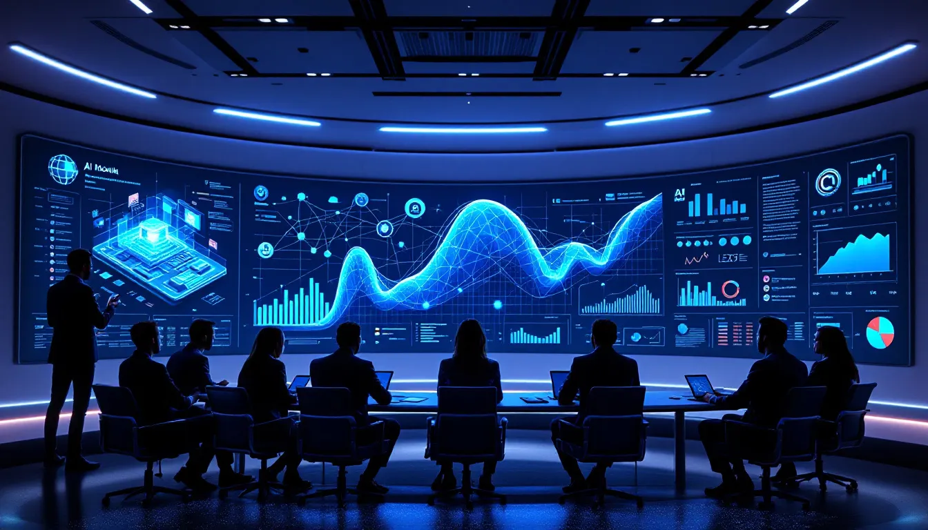 A visual representation of enhanced supply chain visibility through AI.