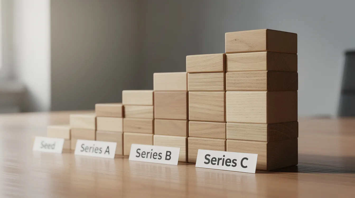 The image depicts stacked wooden blocks arranged in ascending order on a table, symbolizing layered funding strategies often utilized by real estate investors. This visual representation highlights the importance of various financing options, including hard money loans, in navigating competitive markets and securing distressed properties for investment.