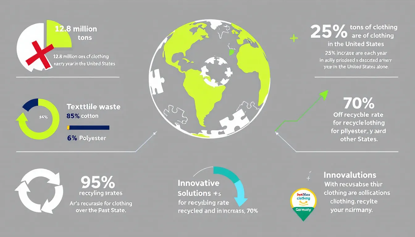 An overview of textile waste recycling processes.