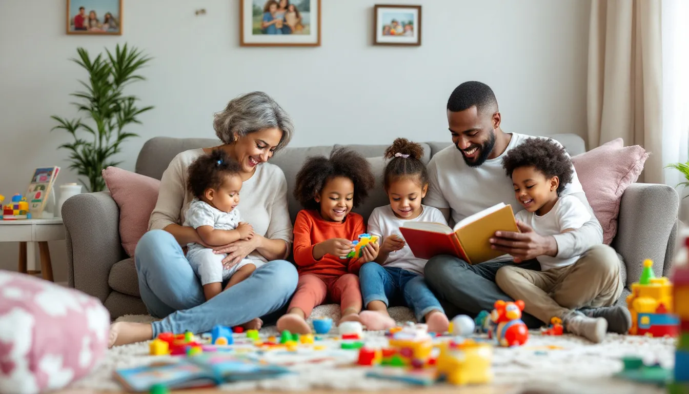 Family members providing support for childcare.