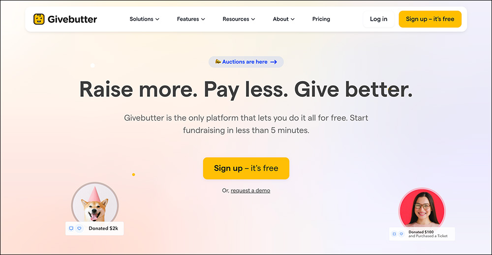 Givebutter website.