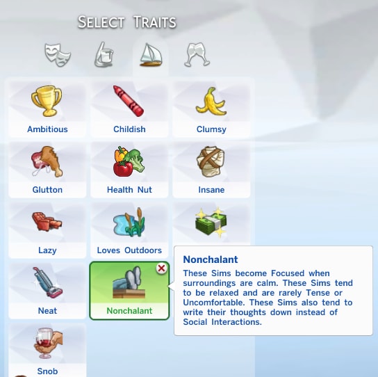 Nonchalant New Trait