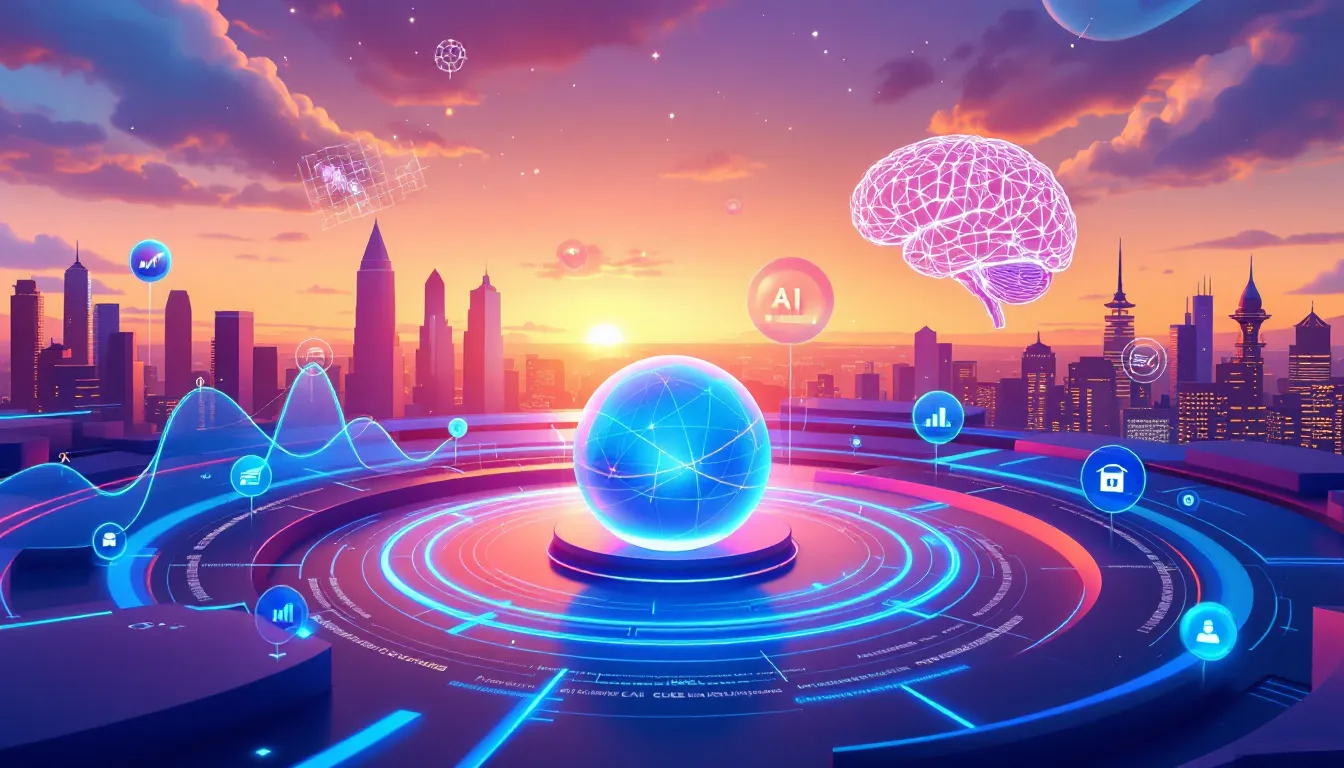 Visual representation of key AI features in Oracle Cloud EPM.