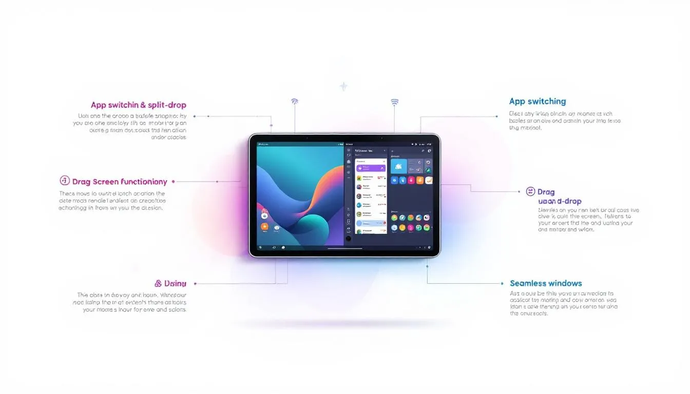D&eacute;couverte du multit&acirc;che sur tablette avec un &eacute;cran partag&eacute;.