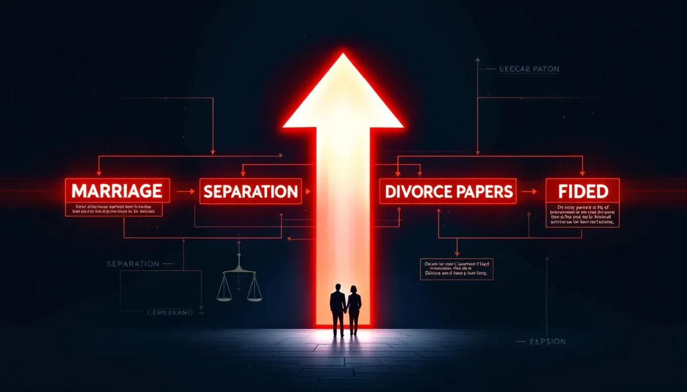 A flowchart illustrating the divorce process in Texas.