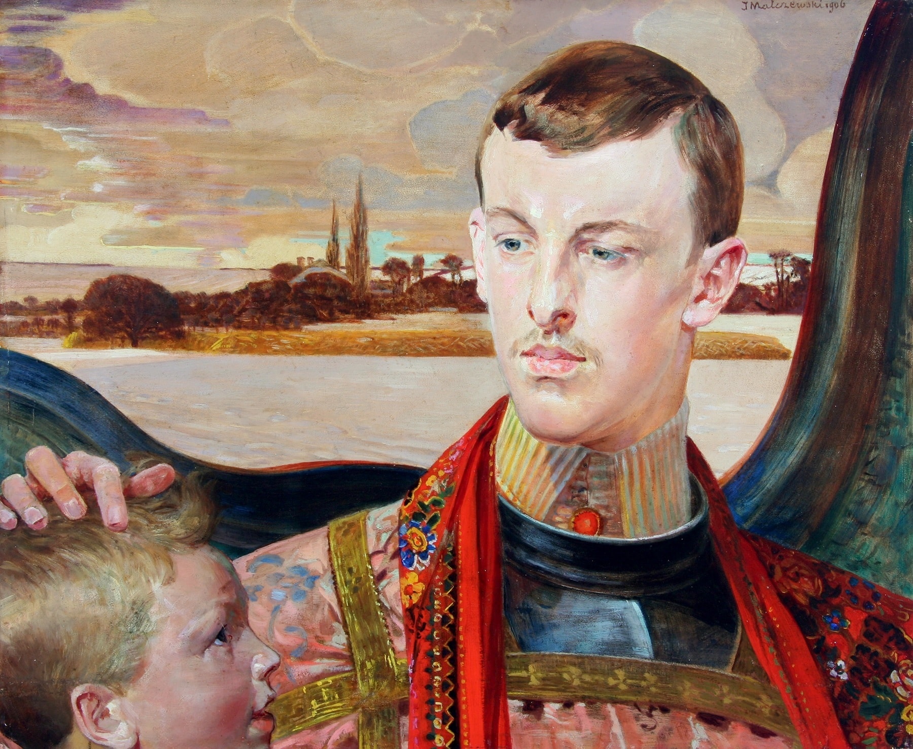 Portret Henryka Sienkiewicza w Pałacyku Henryka Sienkiewicza w Oblęgorku (źródło: https://commons.wikimedia.org/wiki/File:Jacek_Malczewski_-_Henryk_J%C3%B3zef_Sienkiewicz_1906.jpg)