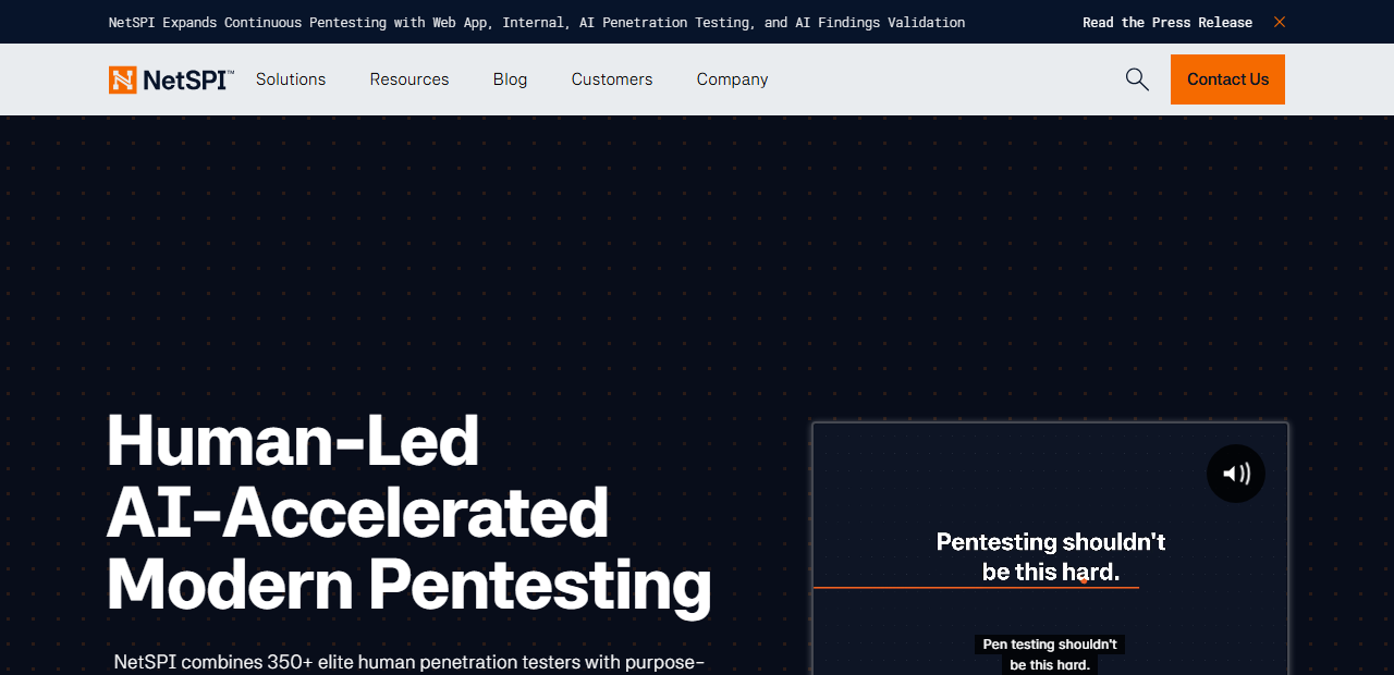 NetSPI penetration testing homepage