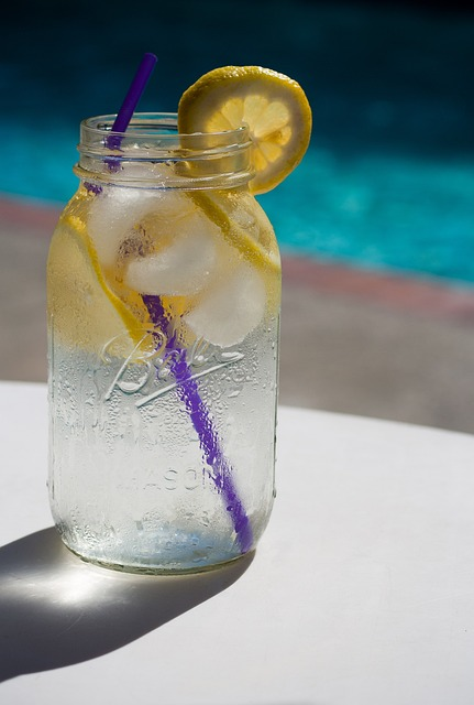 water, lemon, pool