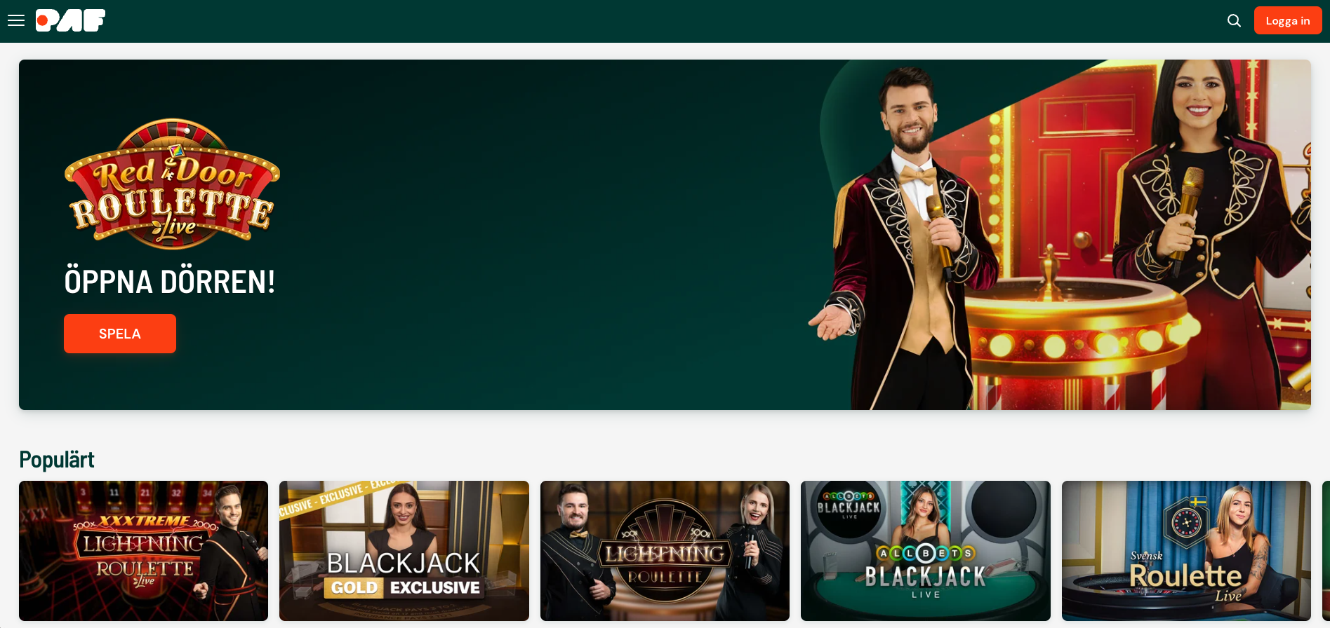 Paf live casino