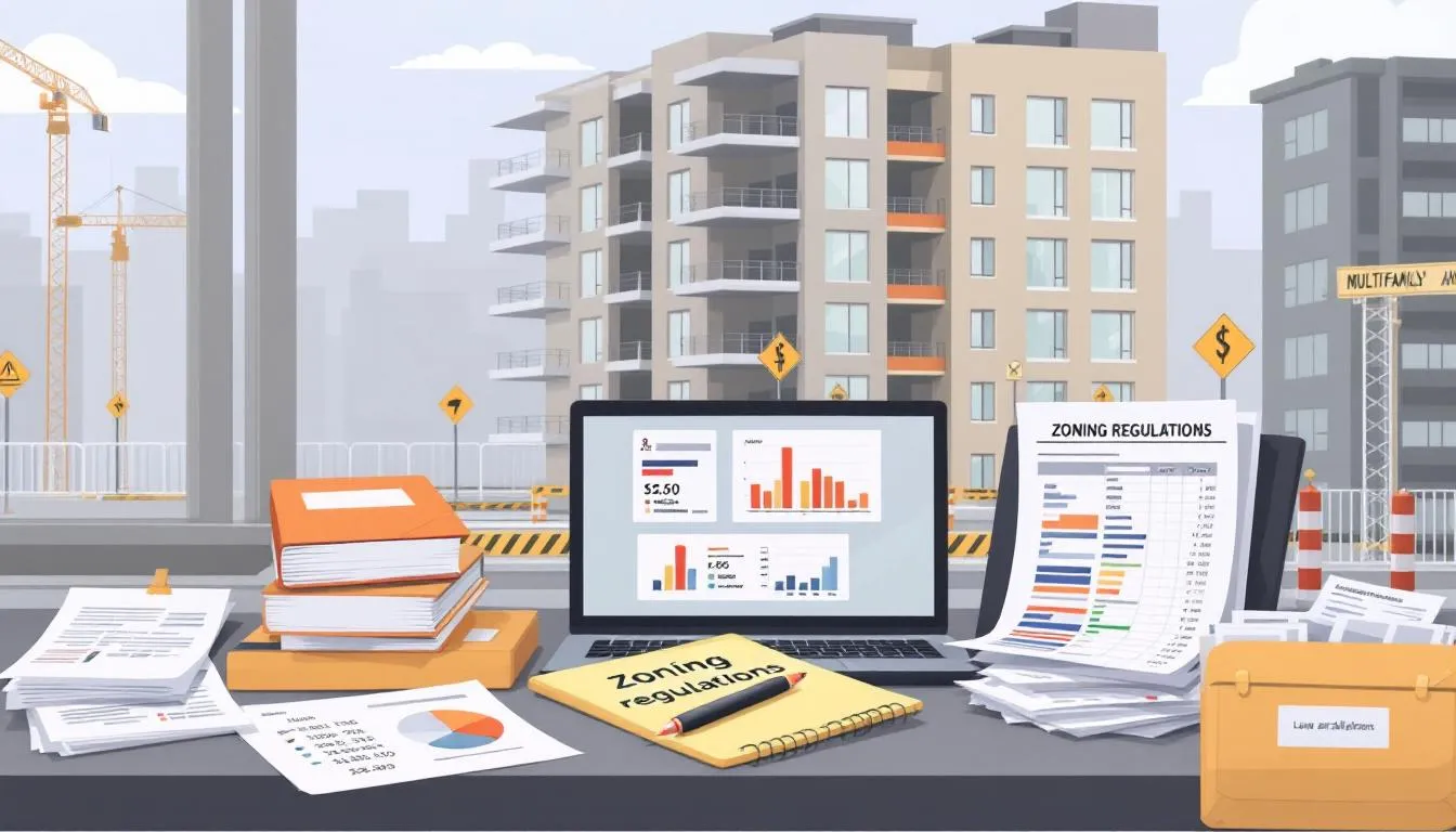 An image showing financial documents and calculations related to building upgrades and local law compliance.