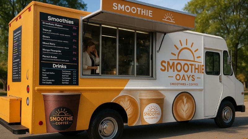 Food truck wrap enhancing brand visibility
