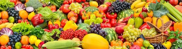 A plate of organic fruits and vegetables
