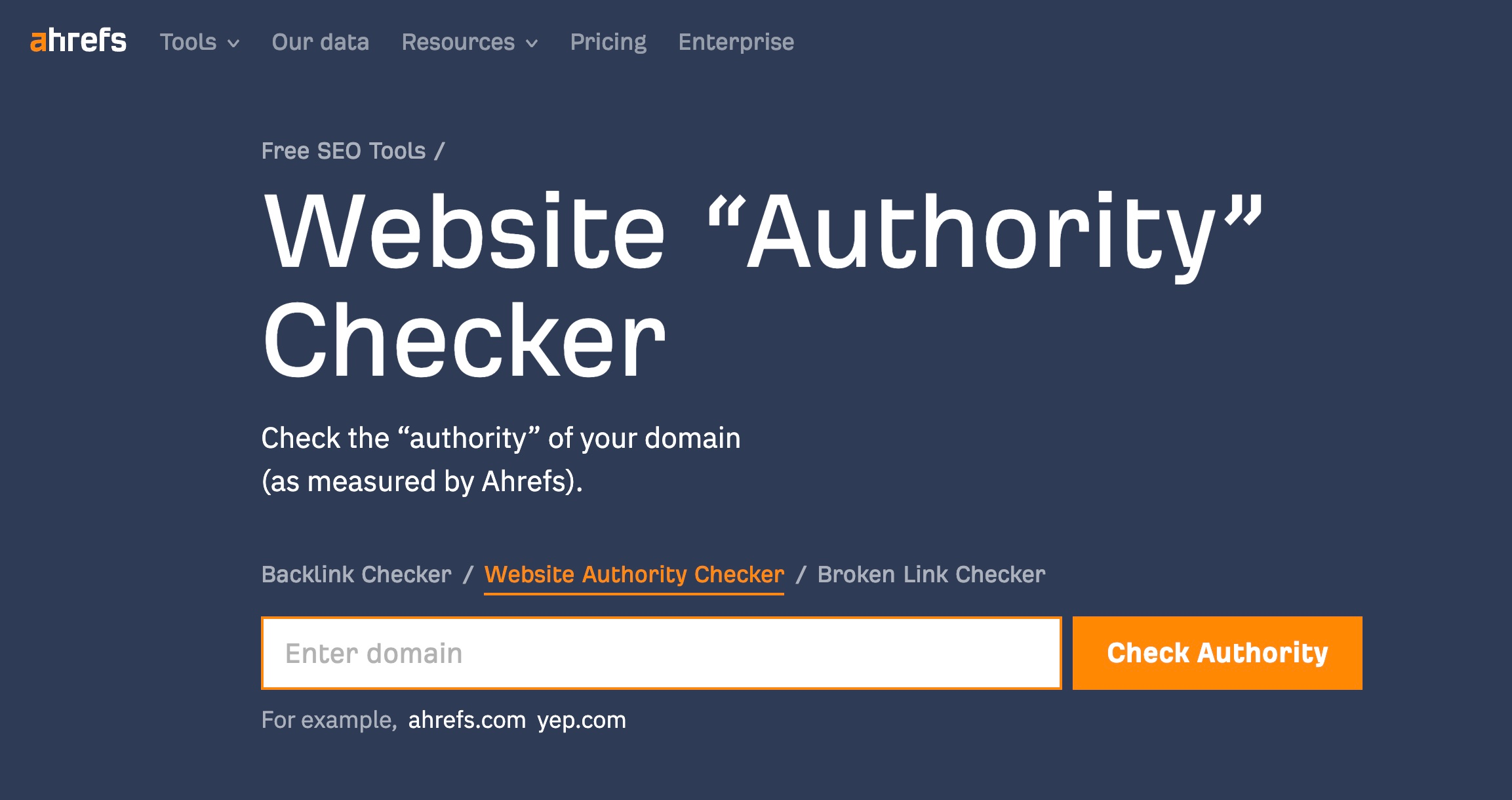 ahrefs website authority checker