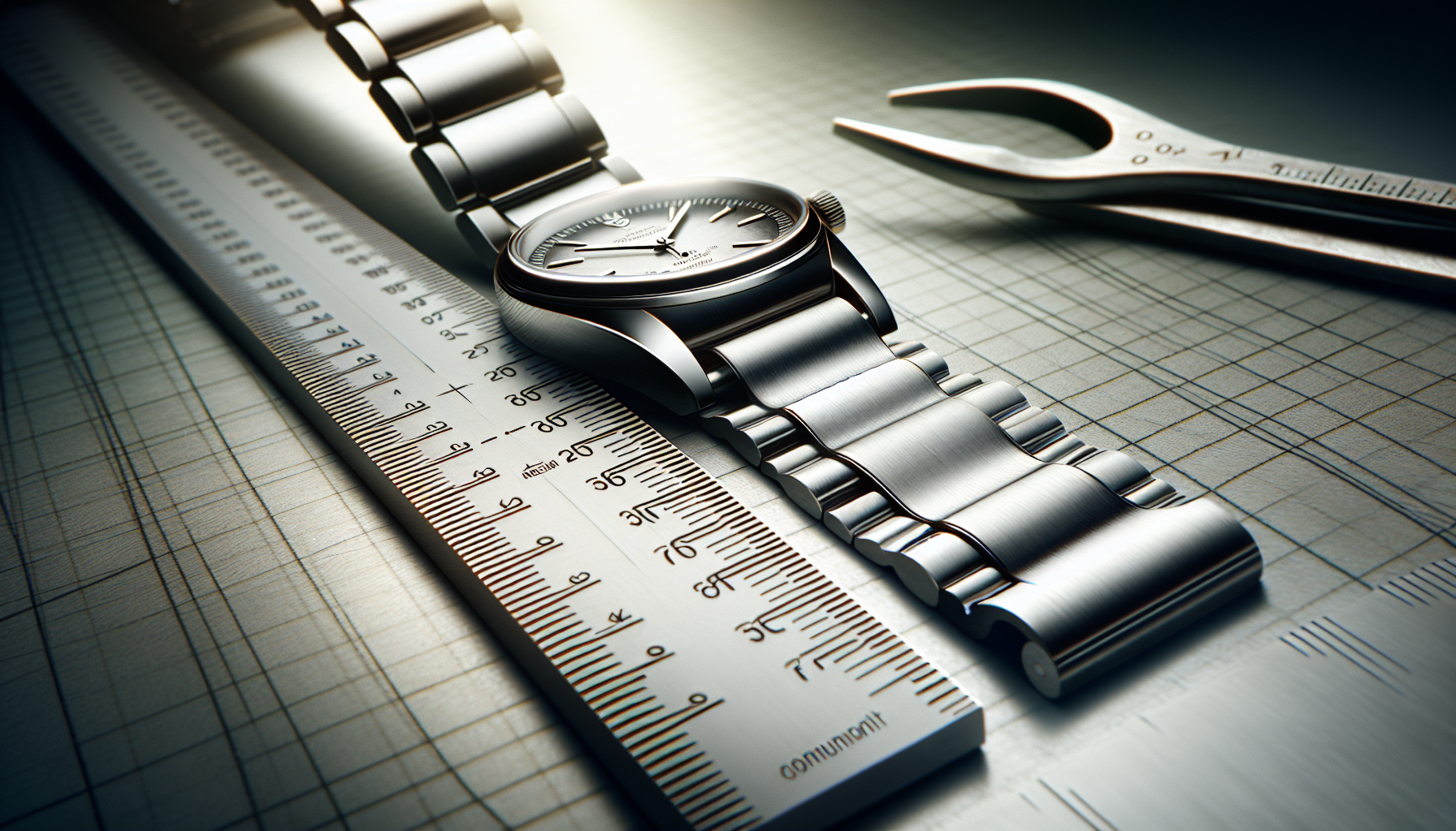 Illustration of a ruler measuring the lug width of a watch band