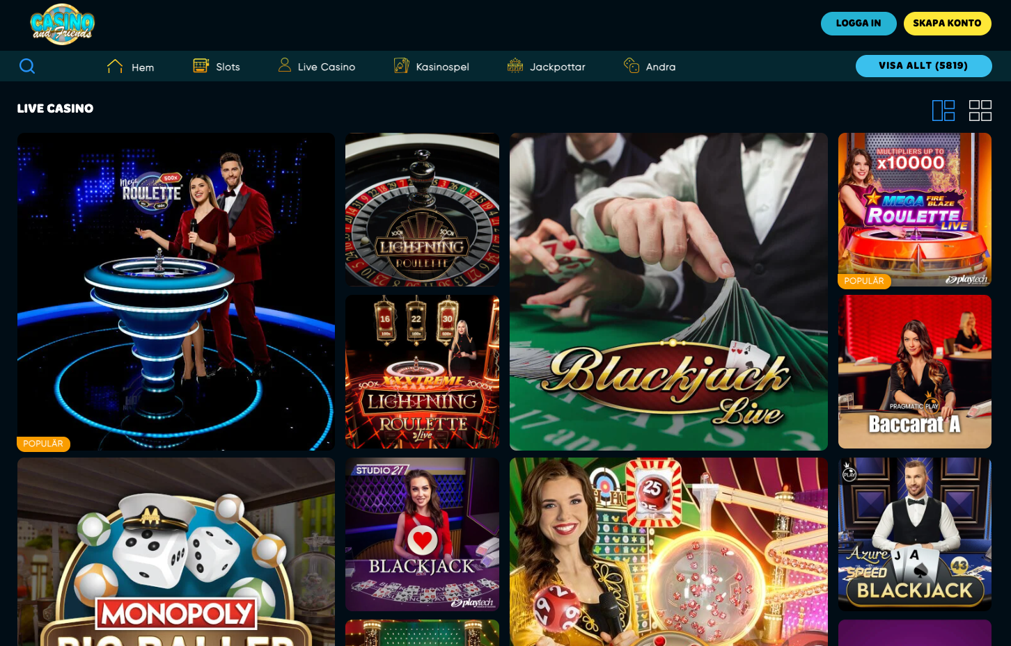 Casinoandfriends live casino