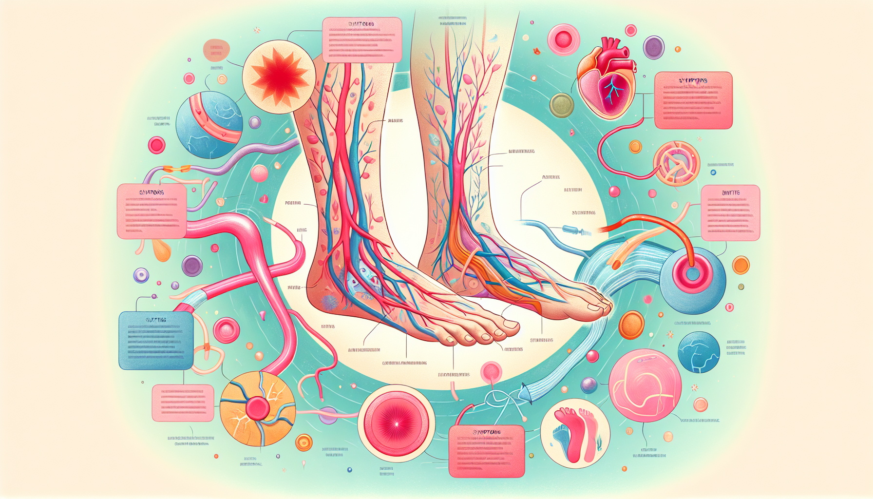 An illustration depicting the causes of edema including swelling and symptoms.