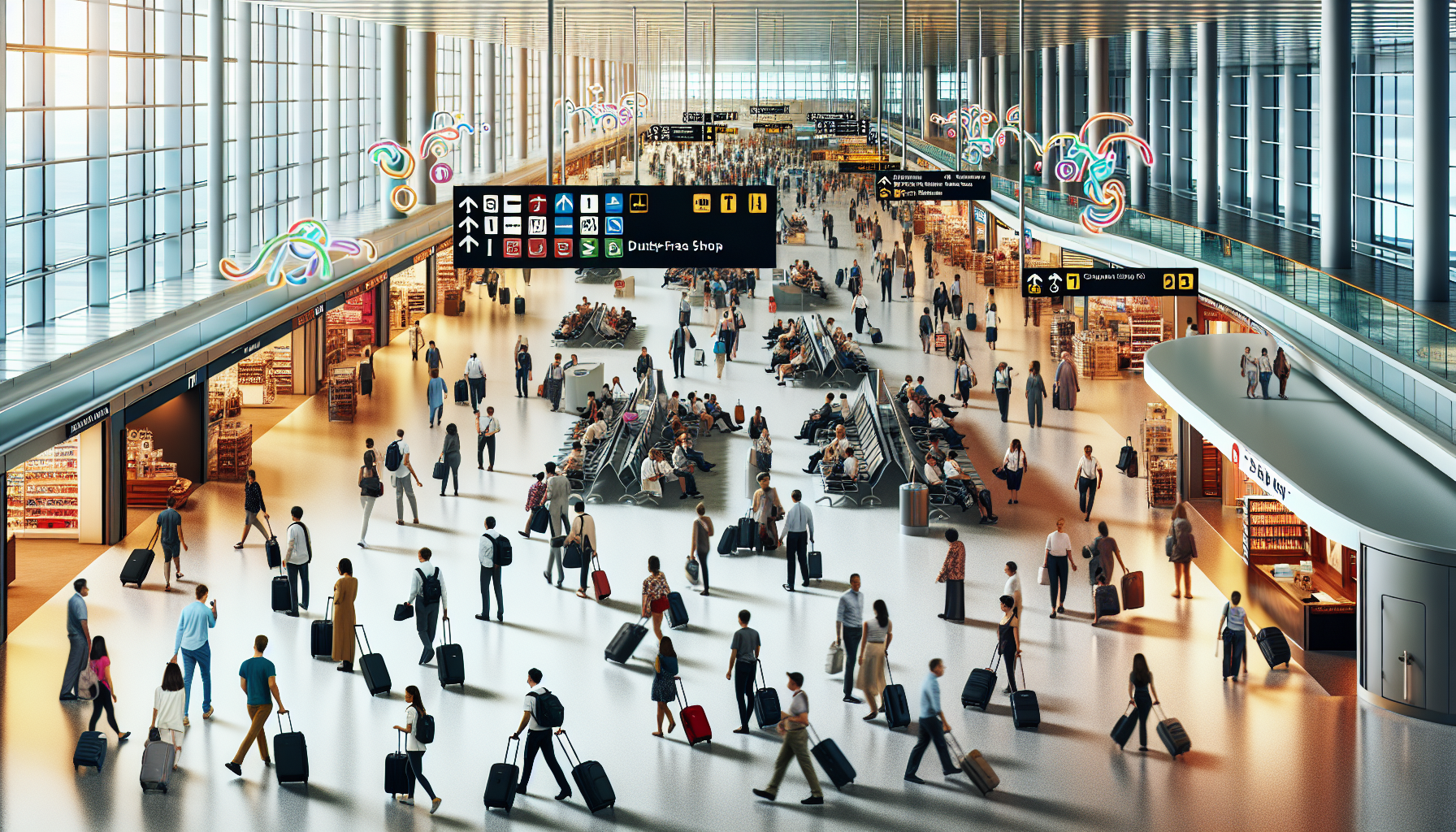 Terminal 7 departures area at JFK Airport