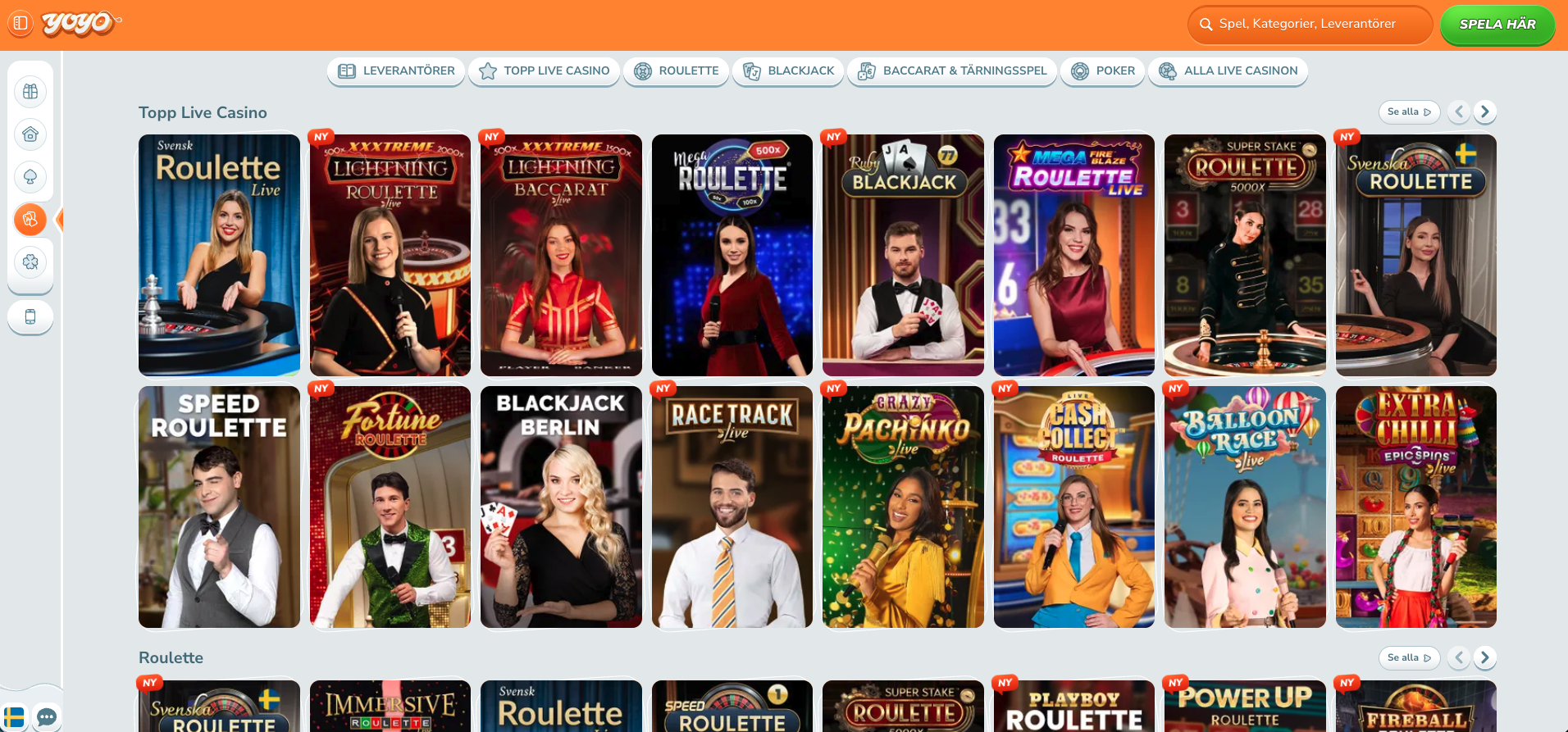YoYo Casino live casino