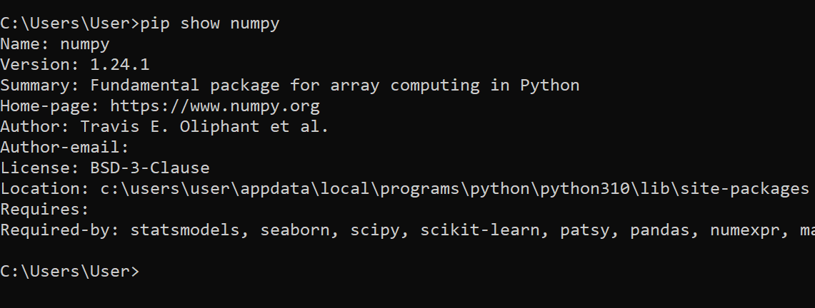 Check the Location of Python Executables with numpy
